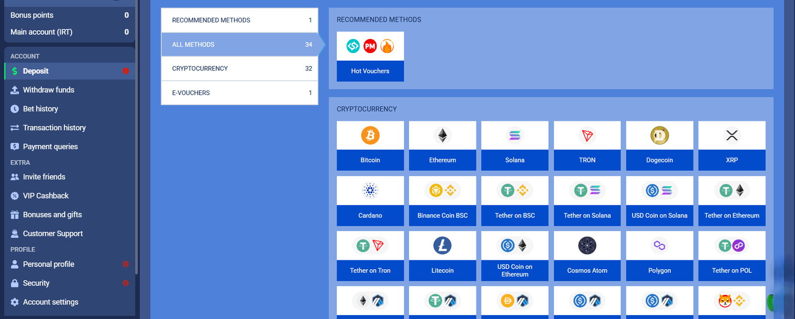 شارژ حساب در فست پاری